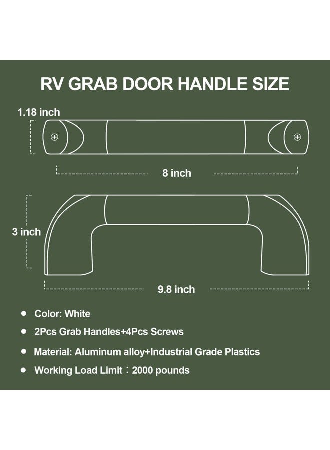 ESUDNT White Grab Handles for Truck, Automotive, RV Entry Handle Grab Bar, Door Bar Assist Handle (2 Pack, Come with Screws, Thickened Aluminum) - Image 3