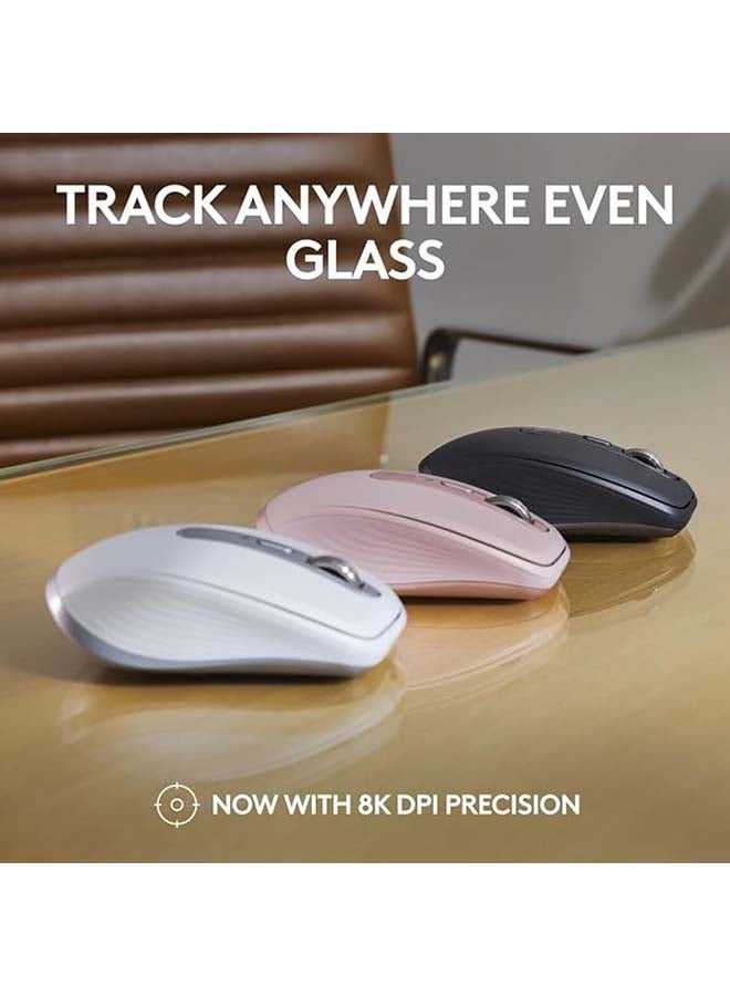Logitech MX Anywhere 3S Compact Wireless Mouse, Fast Scrolling, 8K DPI Any-Surface Tracking, Quiet Clicks, Programmable Buttons, USB C, Bluetooth, Windows PC, Linux, Chrome, Mac - Pale Grey - Image 2