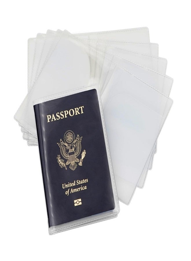 AG DAILY ESSENTIALS Pack of 6 Clear Passport Cover, Clear Passport Case with Travel Document & Credit Card Organizer, Waterproof Passport Holder for Travel, Made with Heavy Duty Plastic for US Passports - Image 1