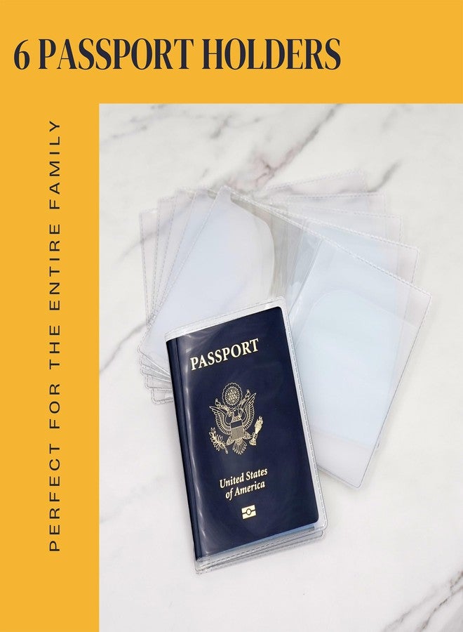 AG DAILY ESSENTIALS Pack of 6 Clear Passport Cover, Clear Passport Case with Travel Document & Credit Card Organizer, Waterproof Passport Holder for Travel, Made with Heavy Duty Plastic for US Passports - Image 3