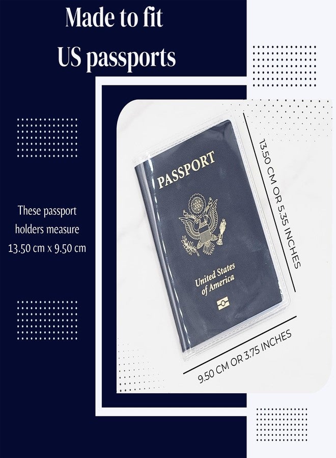 AG DAILY ESSENTIALS Pack of 6 Clear Passport Cover, Clear Passport Case with Travel Document & Credit Card Organizer, Waterproof Passport Holder for Travel, Made with Heavy Duty Plastic for US Passports - Image 4
