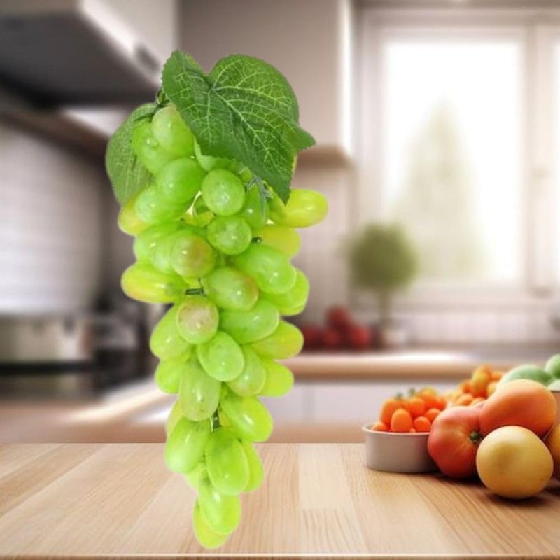 SINGAA Artificial Hanging Grapes with Leaves for Home, Garden, Car, Fruit Shop, Photography, Dining Table and Events Decoration - 60 Tips -25 CM (Pack of 3) - Image 4