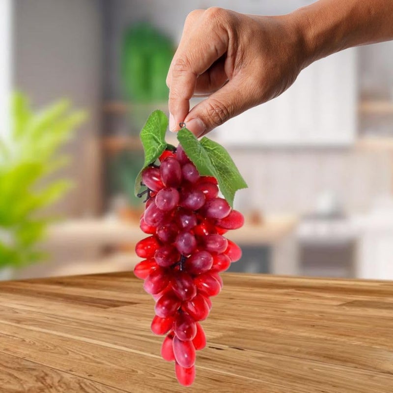 SINGAA Artificial Hanging Grapes with Leaves for Home, Garden, Car, Fruit Shop, Photography, Dining Table and Events Decoration - 60 Tips -25 CM (Pack of 3) - Image 3