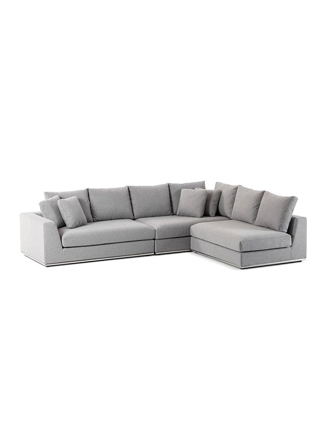 home house Swedish Wood, Thai MDF, And Linen Corner Sofa – Grey - Image 1