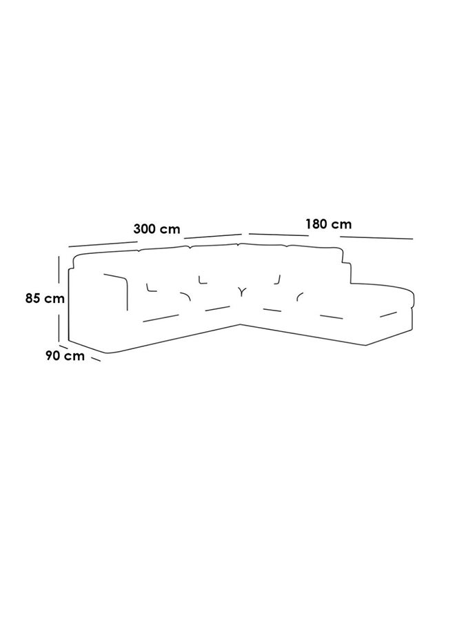 home house Swedish Wood, Thai MDF, And Linen Corner Sofa – Grey - Image 2