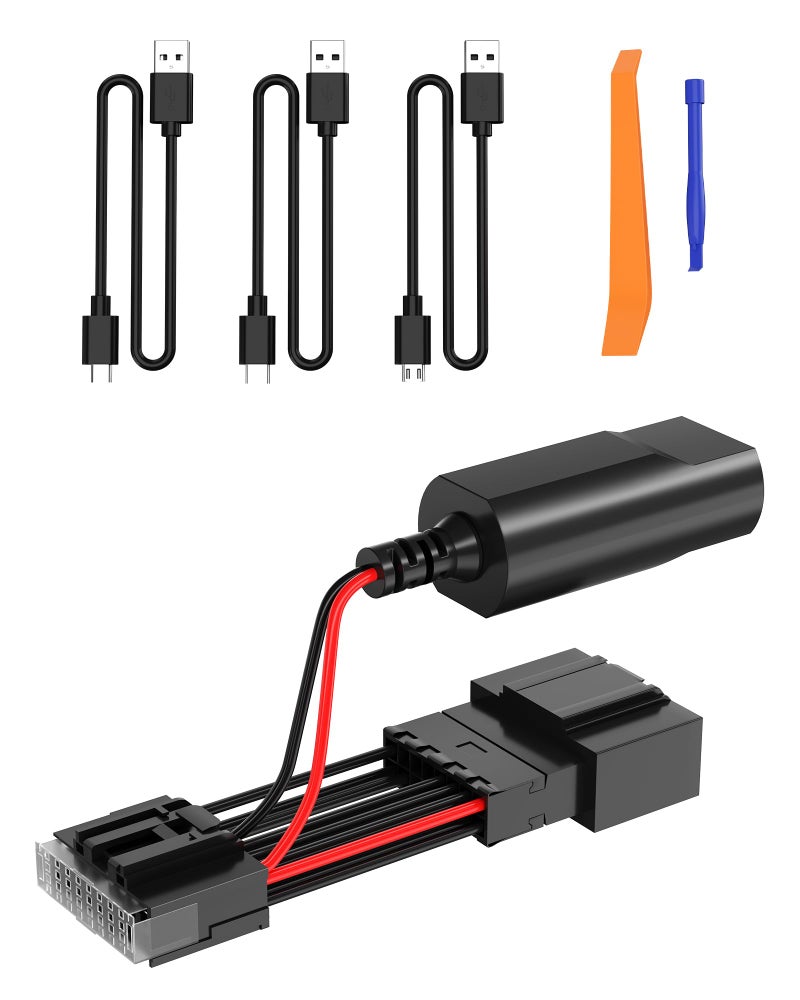 VASTHOME Dashcam Power Adapter (16-Pin Type A) for Ford Vehicles, Compatible with Bronco, Explorer, F150, F250, Mustang, Edge, Fiesta, Expedition, F350, and Flex (5V/2A Output ONLY) - Image 1