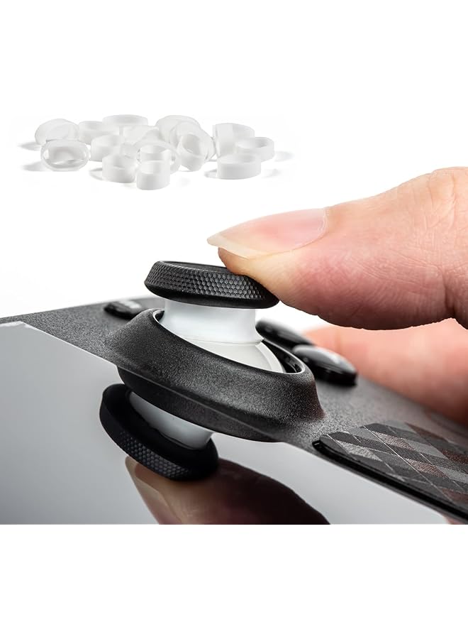 DEVASO 20 Pcs Joystick Protectors Invisible Protection During Gaming Silicone Elastic Joystick Protective Ring Compatible With Ps5 Vr2/Steam Deck/Rog Ally/Switch Pro/Xbox/Ps4/Ps5