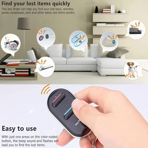 VODESON Key Finder TV Remote Control Finder, No Smartphone Needed Easy to Use Suitable for The Elderly 80dB RF Locator Device,Key Finders Make Noise Keychain Tracker/Wallet Finder - Image 3