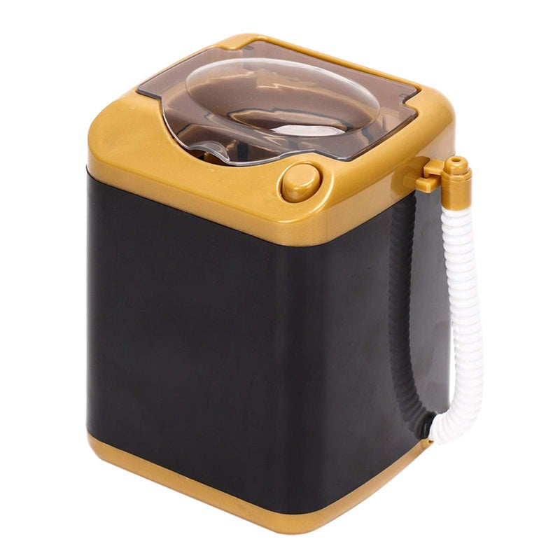 Mini Washing Machine For Makeup Brushes With Drain Pipe Gold Cosmetic Brush Cleaner - Image 2