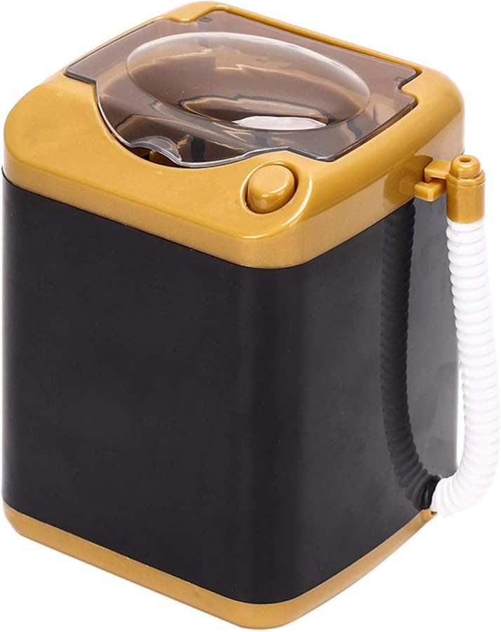 Mini Washing Machine For Makeup Brushes With Drain Pipe Gold Cosmetic Brush Cleaner - Image 1