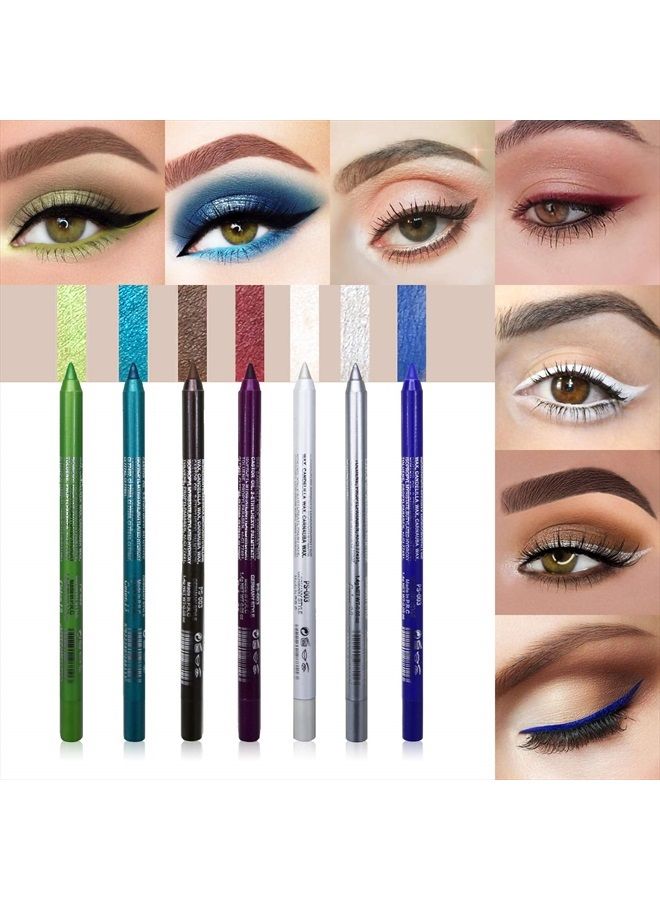 LOKFAR 14 Colors Eyeliner Pen Colorful Set, Pearl Eyeliner Kit Metallic Eyeshadow Pencil Matte Glitter Colored Eye-Liner, Long Lasting Professional Eye Makeup Set Colorful Eyeliner Eye Color for Women - Image 5