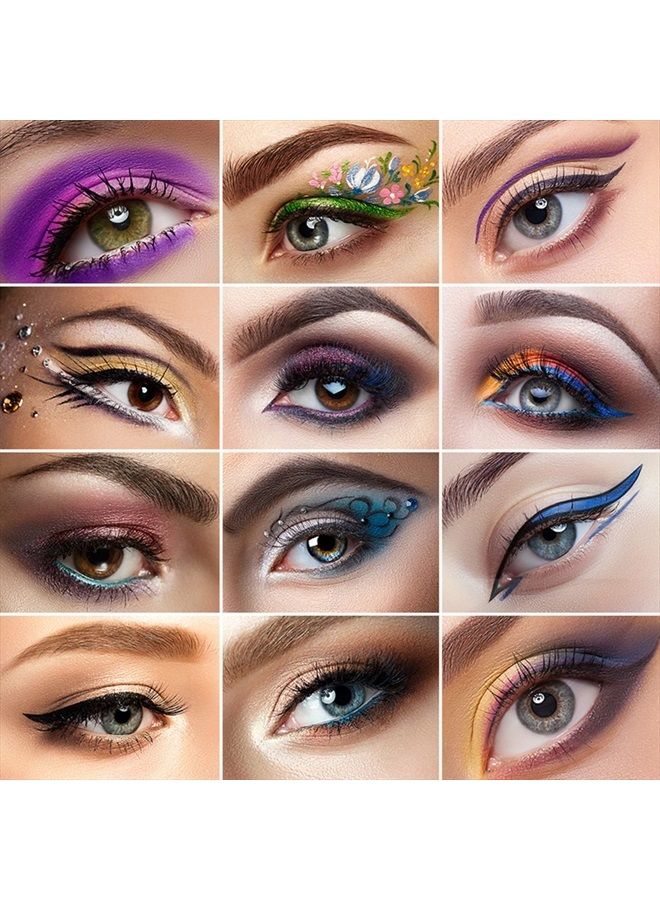 LOKFAR 14 Colors Eyeliner Pen Colorful Set, Pearl Eyeliner Kit Metallic Eyeshadow Pencil Matte Glitter Colored Eye-Liner, Long Lasting Professional Eye Makeup Set Colorful Eyeliner Eye Color for Women - Image 2