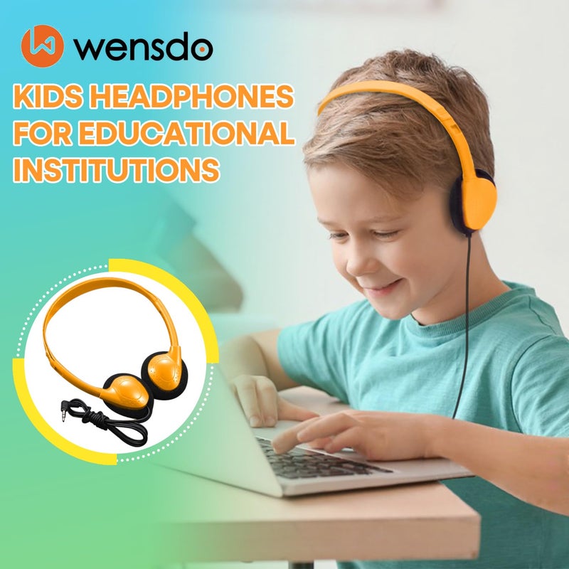 Wensdo 100 Pack Bulk Headphones for Classroom School Kids, Wholesale Class Set Durable Headset for Student Boys Girls Adults, Wired Earphones with 3.5mm Jack for Computer Chromebook (HY857,100 Mixed) - Image 2
