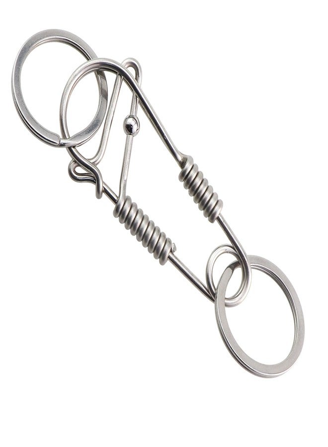 ZQIY 65mm Length Handcrafted Stainless Steel Keyring with Key Loop Metal Buckle Climbing Carabiner Suitable for Daily Use and Outdoor Activities - Image 4