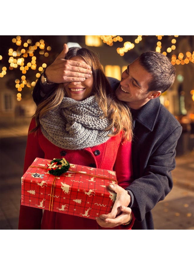 تشيلور ورق تغليف هدايا عيد الميلاد من شيلور، مجموعة من ١٢ ورقة من ورق تغليف هدايا معاد تدويره، ورق تغليف كرافت مع ملصقات بطاقات، ورق تغليف لعيد الميلاد ورأس السنة الجديدة، ديكور، اصنعها بنفسك، ٢٠×٢٨ بوصة - Image 5