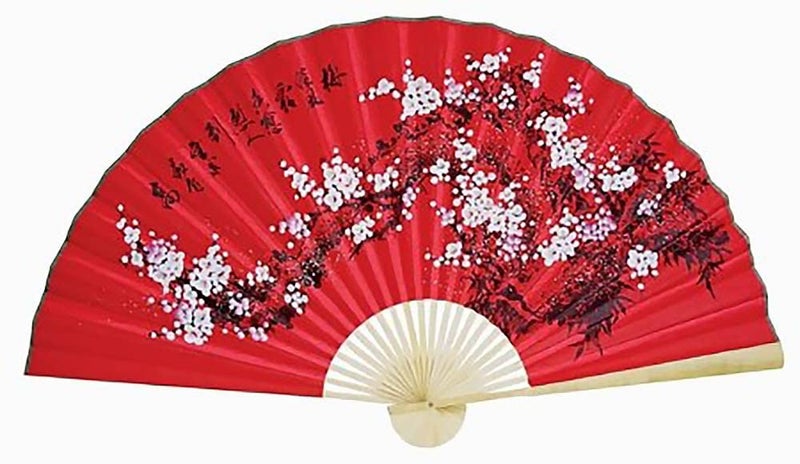 Oriental-Decor 1 X Large 35" Folding Wall Fan - Prosperity Blossoms - Image 2