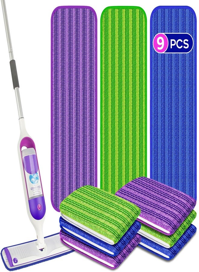 PAPCLEAN 9 Mop Pads for Swiffer PowerMop: Papclean Reusable Wet Pads Refills Microfiber Washable Mopping Cloths for Multi-Surface Hardwood Floor Cleaning - Image 1