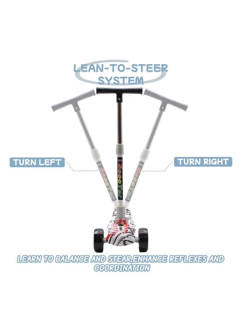 إيزي فيتشور سكوتر EASY FUTURE القابل للطي للأطفال بمقبض قابل لتعديل الارتفاع، وعجلات LED من البولي يوريثان، وفرامل خلفية وموسيقى - مثالي للأعمار من 3 إلى 8 سنوات - Image 4