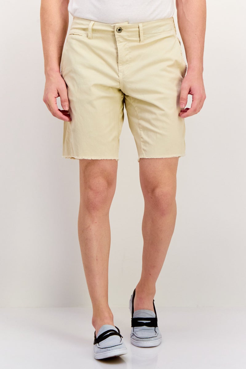 Original Paperbacks Men Solid Chino Shorts, Light Cream - Image 1