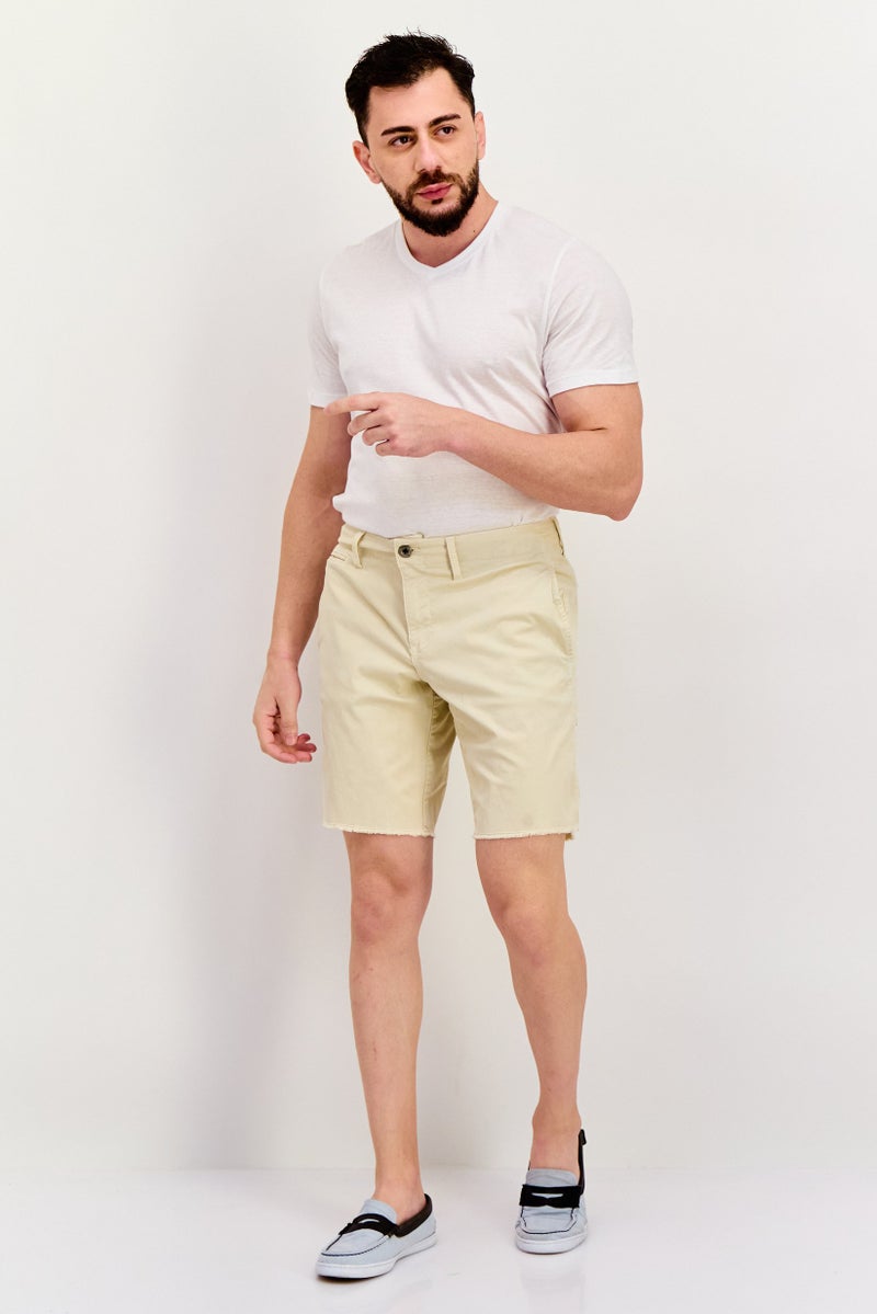 Original Paperbacks Men Solid Chino Shorts, Light Cream - Image 3