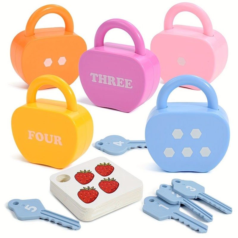 10 Piece Set Kids Educational Matching Game With Colored Keys And Locks For Cognitive Development - Image 3