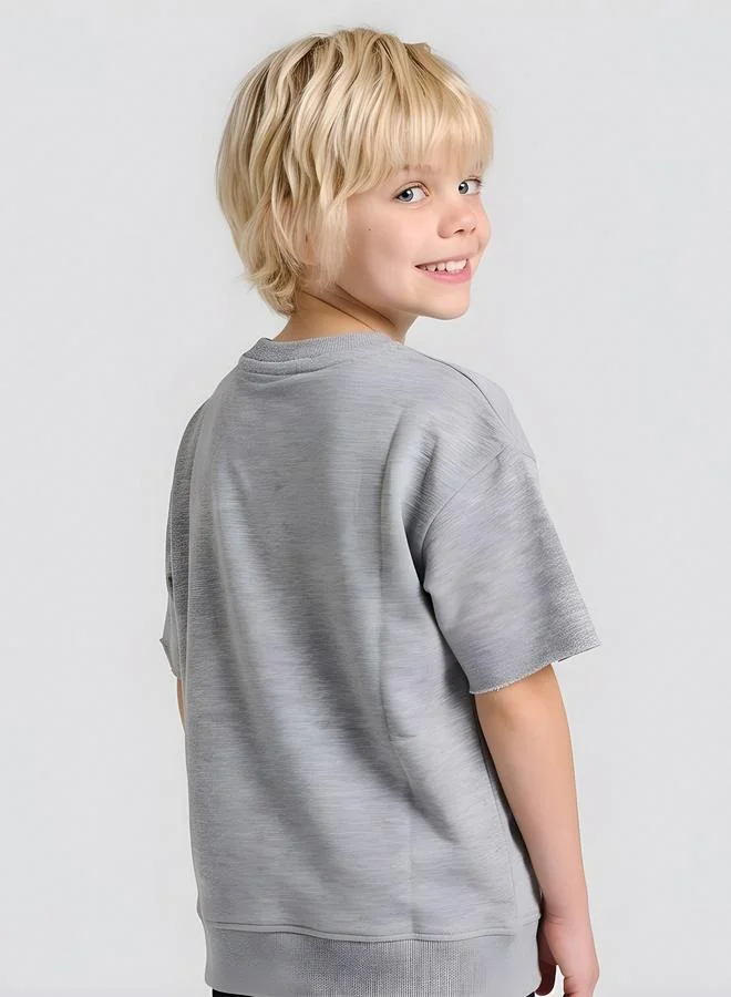 Take Two  Boys Kangaroo Pocket Oversized T-Shirt By Juniorloom for Men | Best Price UAE