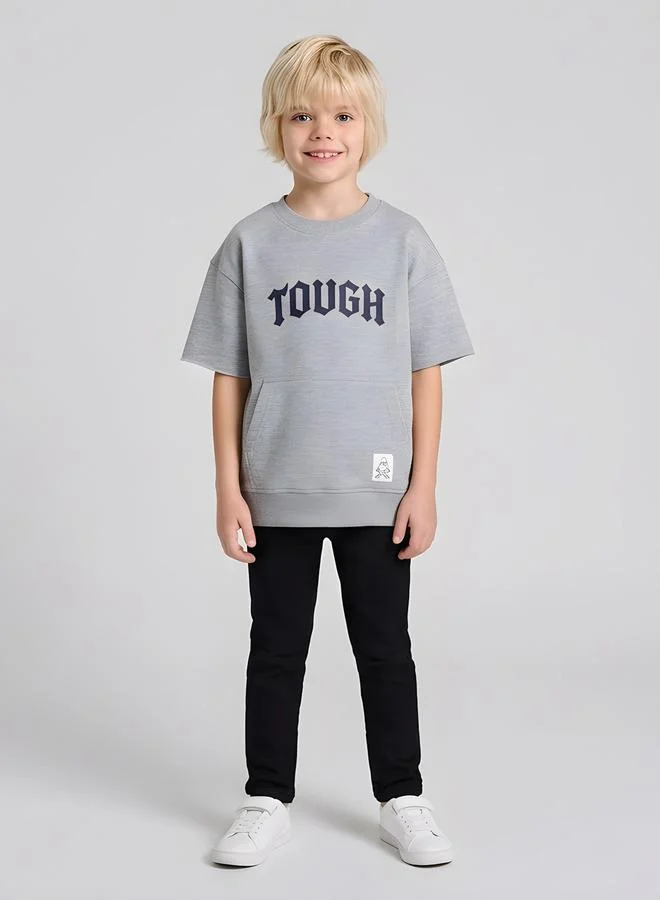 Take Two  Boys Kangaroo Pocket Oversized T-Shirt By Juniorloom for Men | Best Price UAE