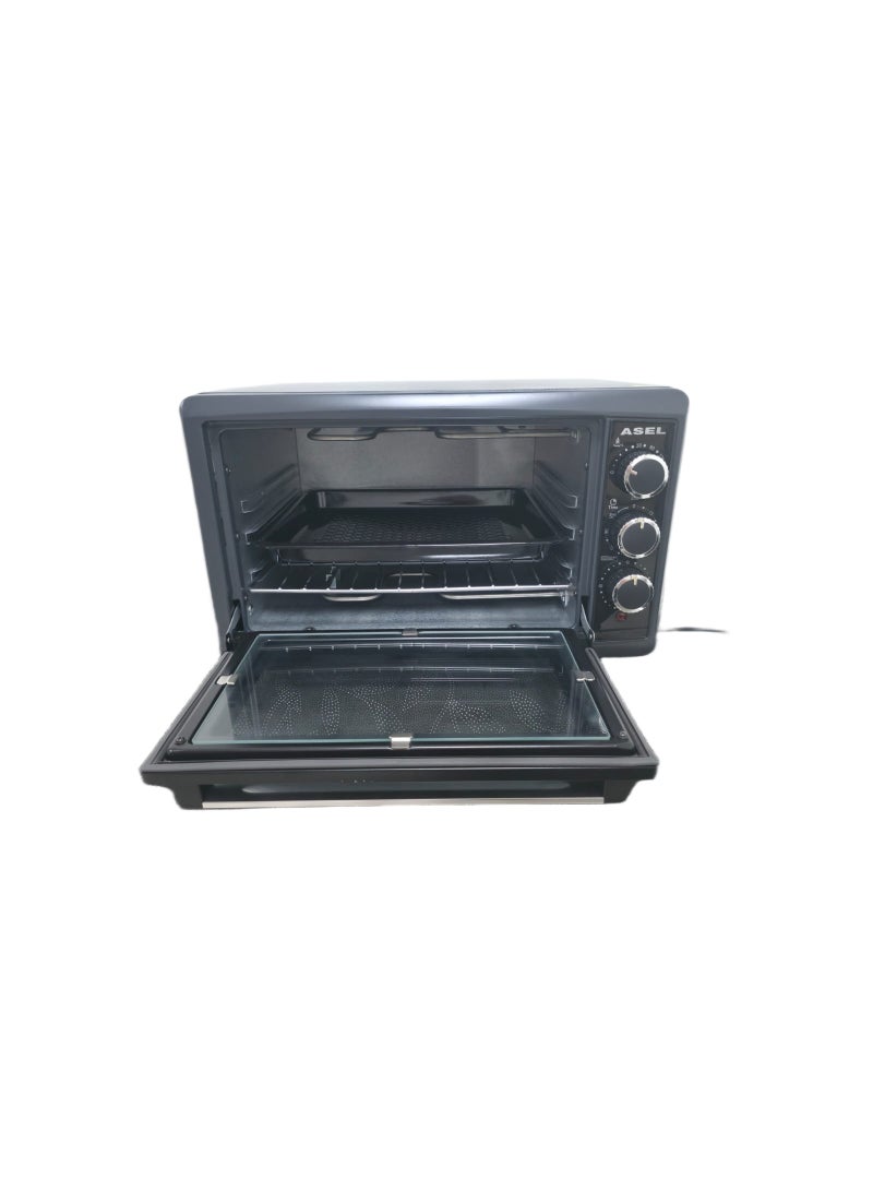 ASEL Electric Oven 38L – Double Glass Door with Timer – Compact Countertop Baking Oven - Image 2