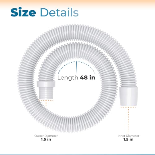 ANTOBLE 48" Universal Pool Vacuum Hose Replacement for Kreepy Krauly, Baracuda G3/G4, Hayward Navigator, Pool Vac Ultra, AquaBug, Creepy Crawler & More (White, 2 Pack) - Image 2