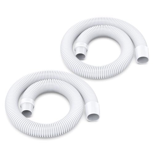 ANTOBLE 48" Universal Pool Vacuum Hose Replacement for Kreepy Krauly, Baracuda G3/G4, Hayward Navigator, Pool Vac Ultra, AquaBug, Creepy Crawler & More (White, 2 Pack) - Image 1