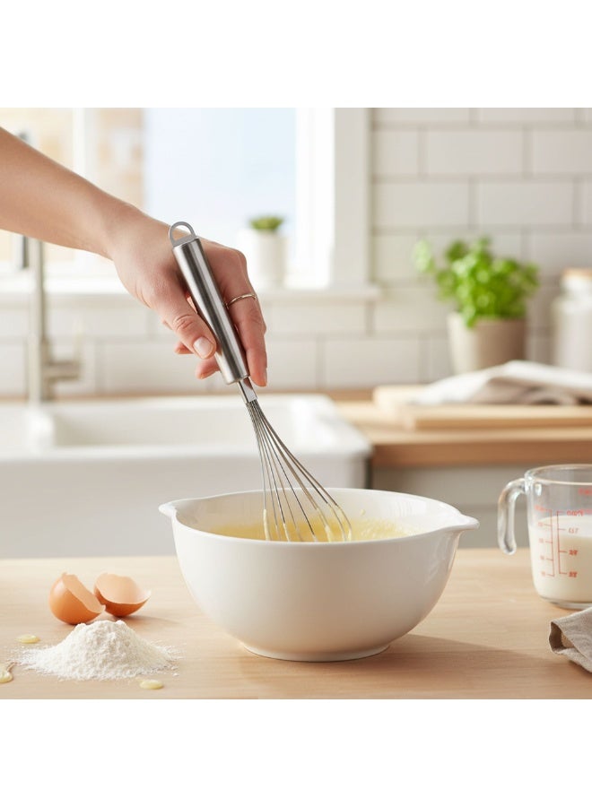 Duravel Stainless Steel Egg Beater Hand Whisk Mixer - Heavy Duty Manual Whisk for Baking, Cooking, Beating Eggs, Mixing Batter, Durable Ergonomic Handle (11 Inch) - Image 5