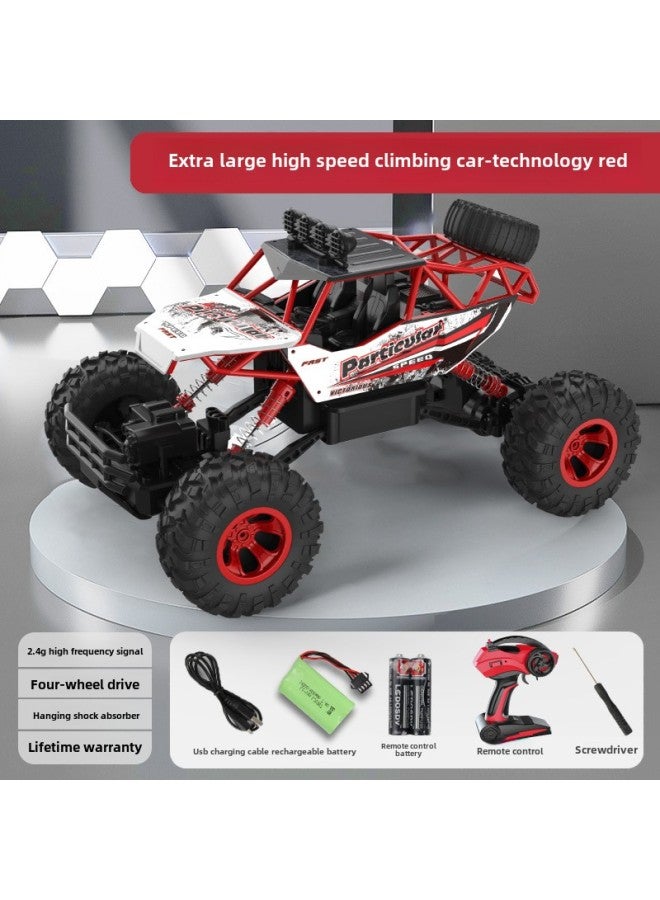 Children's Remote Control Off-road Vehicle High-level Sense Toy Travel Outdoor Play Car Charging High-speed Four-wheel Drive Climbing Car-Color:Light Version ★ Abs Red Extra Large 38cm Four-wheel Dr