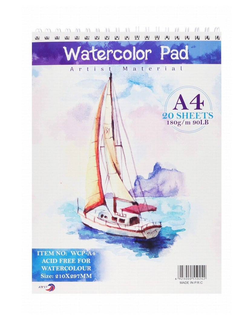ATKET A4 Size Watercolor Pad 20 Sheets 180gsm Thickness 