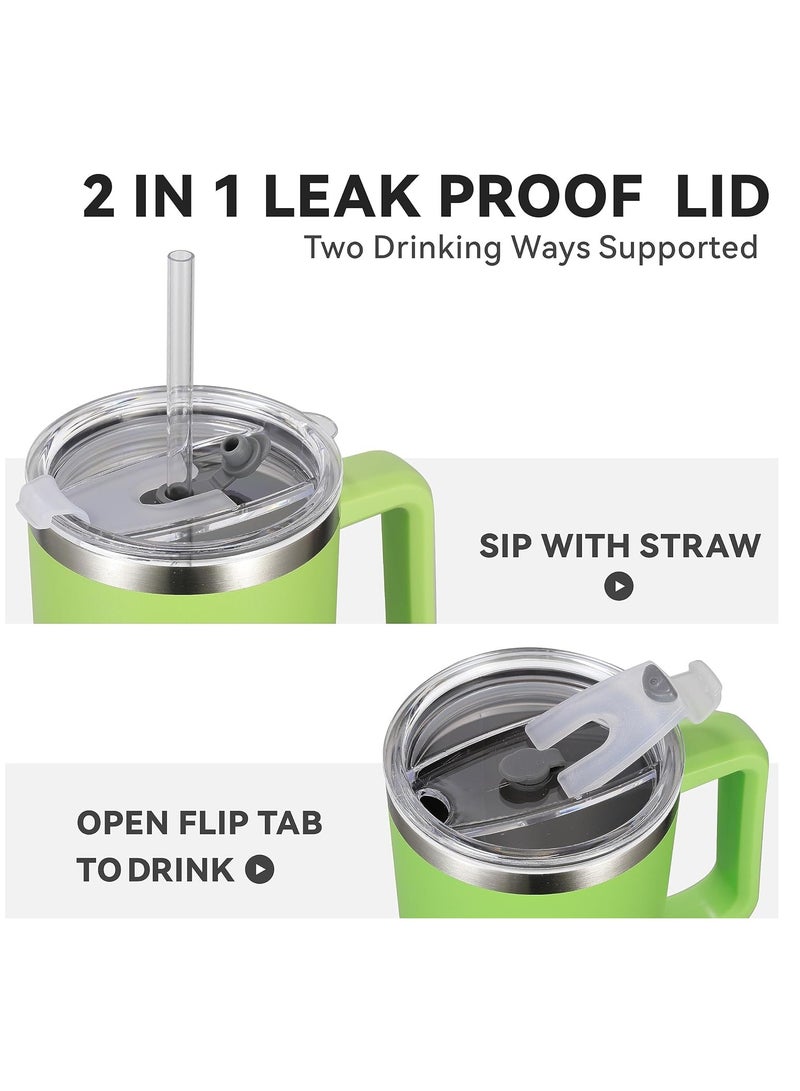 Cool Baby COOLBABY (1.2L) tumbler with handle and straw, insulated stainless steel tumbler with 2 In 1 Lid, double vacuum travel mug coffee cup(Green）. - Image 5