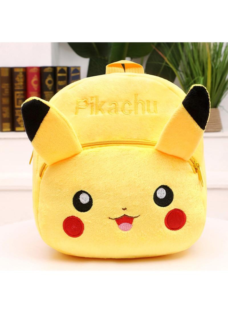 Kids Pikachu Embroidered Backpack Cartoon Plush Kindergarten Backpack 