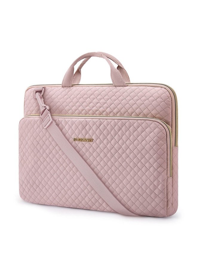 BAGSMART BAGSMART Protective Sleeve case Compatible with MacBook Pro 16 Inch,15.6 inch, HP,Dell,Acer Aspire,Asus Notebook,Laptop with Shoulder Strap,Pocket,Handle,Pink  - Image 1