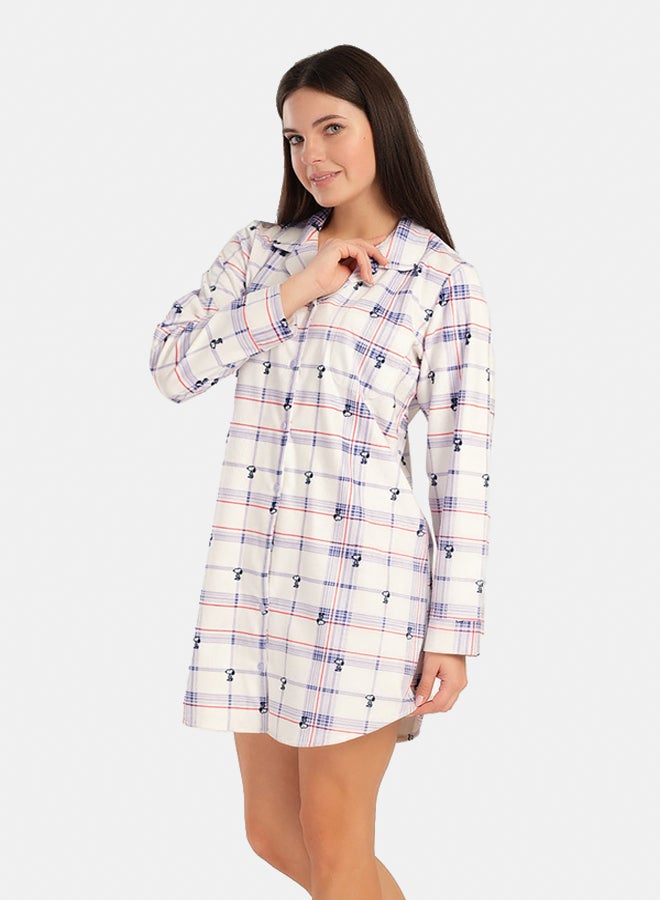 Carina Checkered Snoopy Night Shirt  - Image 1