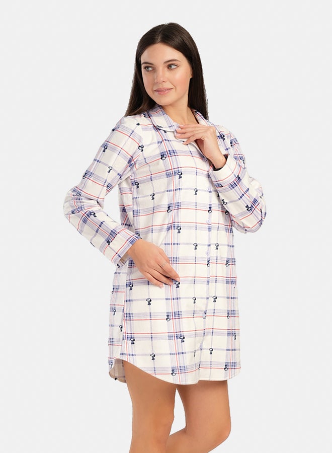 Carina Checkered Snoopy Night Shirt  - Image 2