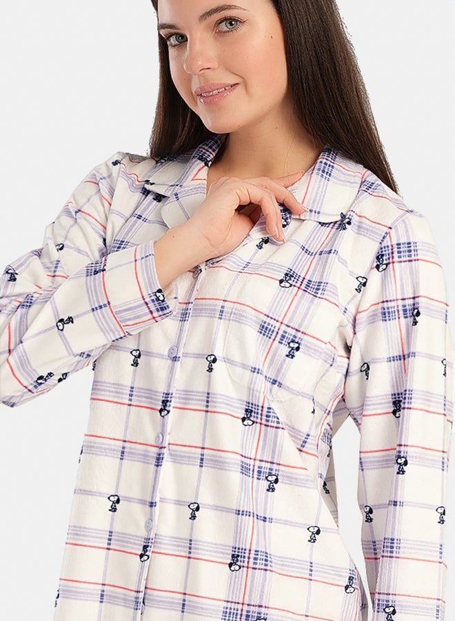 Carina Checkered Snoopy Night Shirt  - Image 3