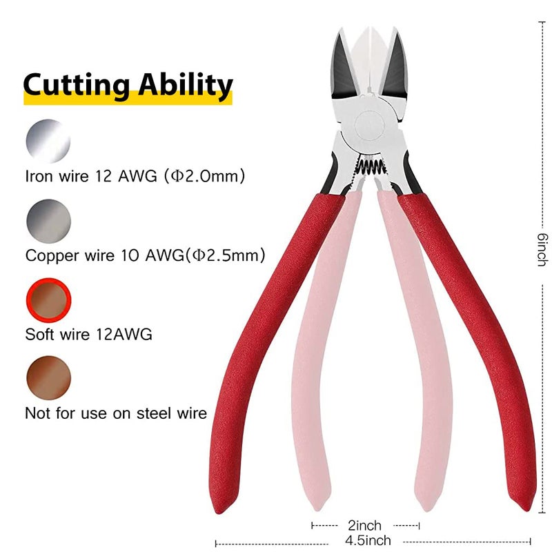 Serplex 6 inch Steel Wire Cutter Tool Wire Stripper and Cutter Cutting Plier Nose Pliers Rubberized Handle Labor Saving Wire Cutter Sharp Wire Cable Cutter Plier Tool for Electricity Work - Image 2