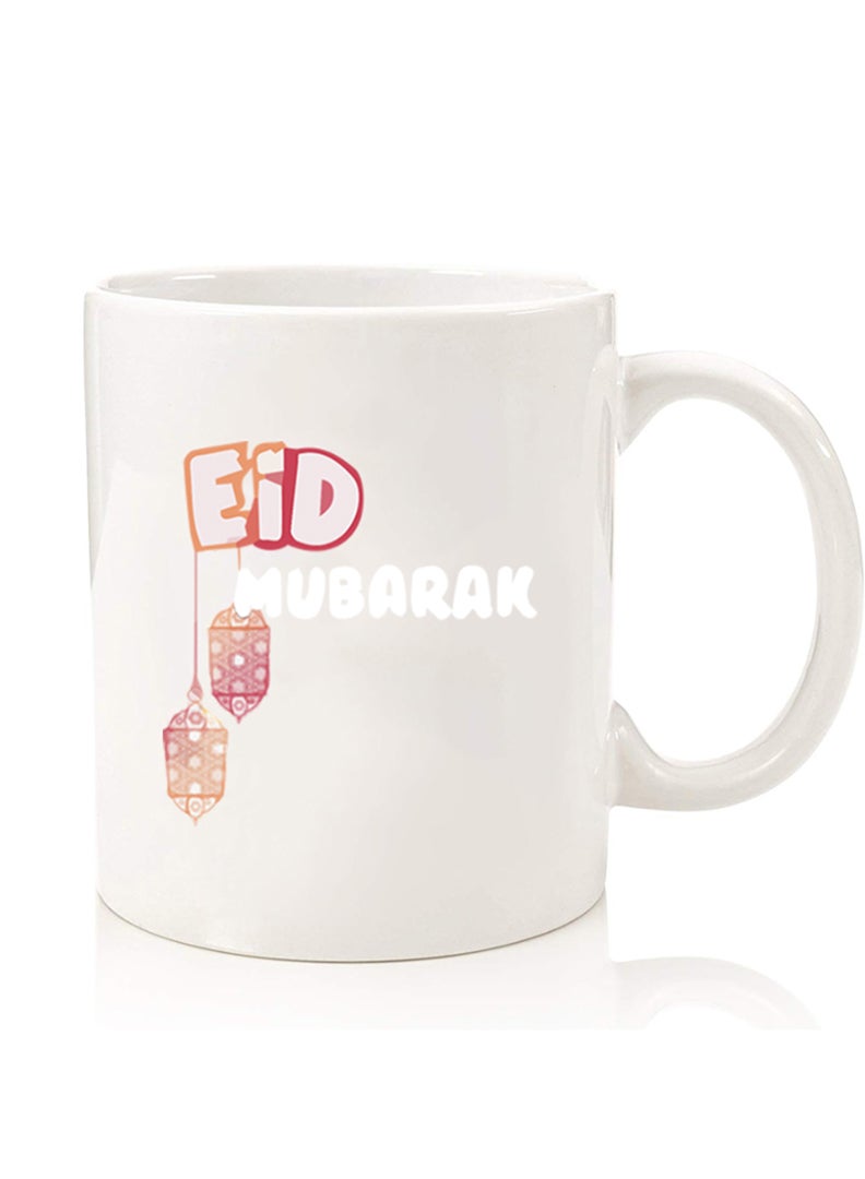 Theodor Premium Quality Two Sided Printed Coffee Mug Tea Cup For Home Office, Kids Men Women Eid Mubarak white - Image 1