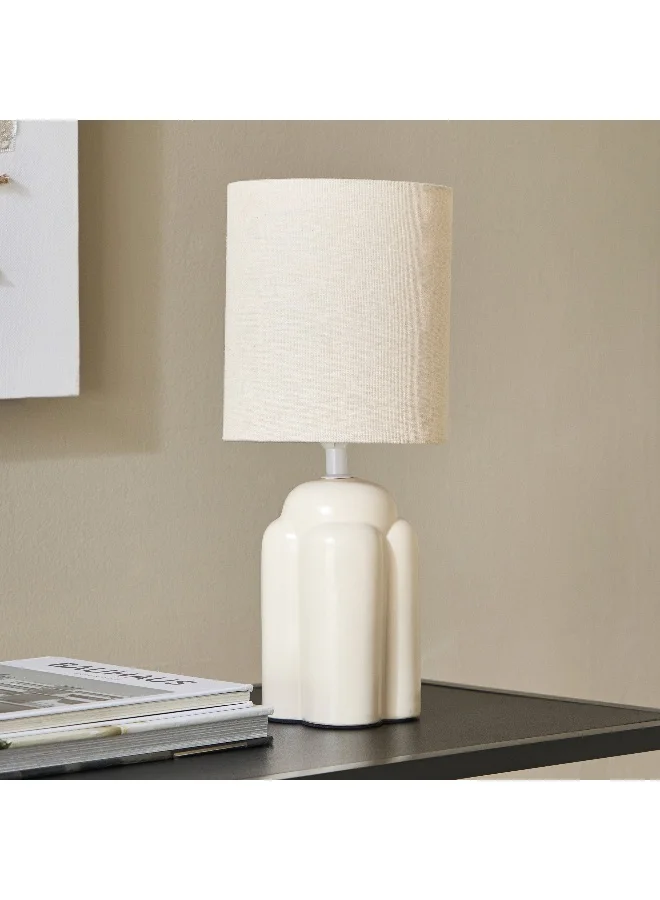 Home Box Emzie Ceramic Table Lamp with Linen Shade - 36 cm