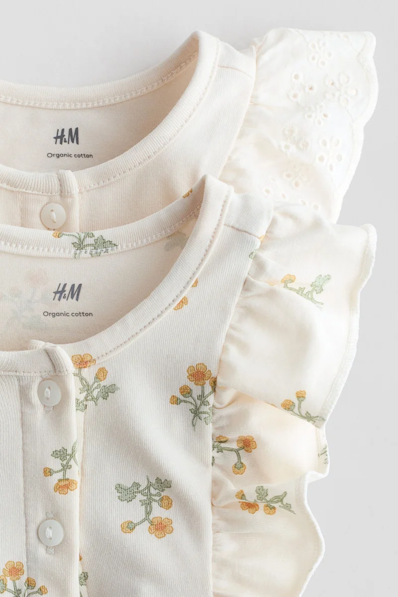 H&M 2-pack frill-detail romper suits