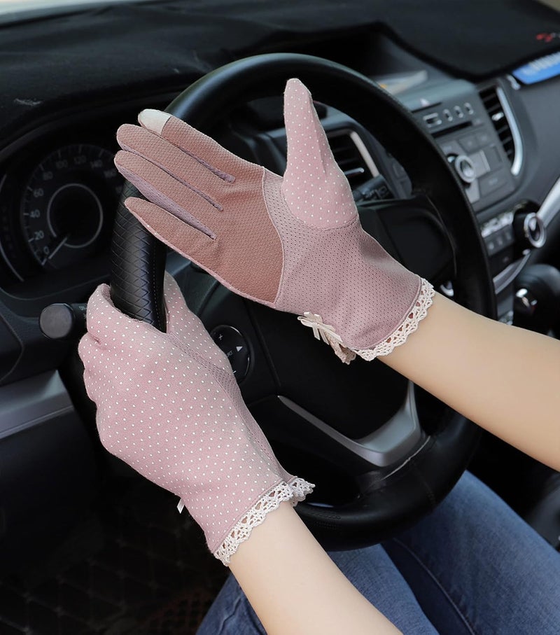 Lovful Summer Women Screentouch Gloves Sun Uv Protection Driving Gloves, Purple, One size - Image 5