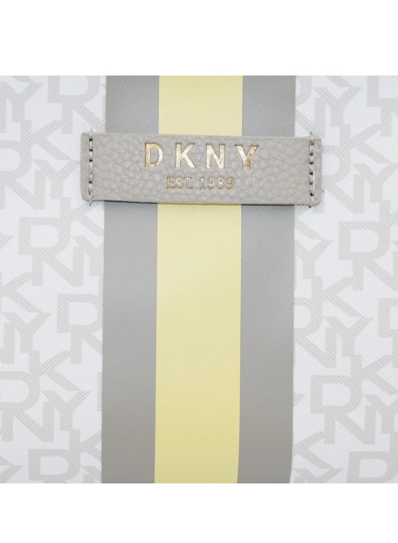 دكني حقيبة مستحضرات التجميل الصغيرة من DKNY Signature Stripe 2.0، حقيبة مكياج للسفر صغيرة، حقيبة تخزين صغيرة خفيفة الوزن لمستحضرات التجميل، حقيبة مكياج صغيرة، حقيبة أدوات الزينة للسفر