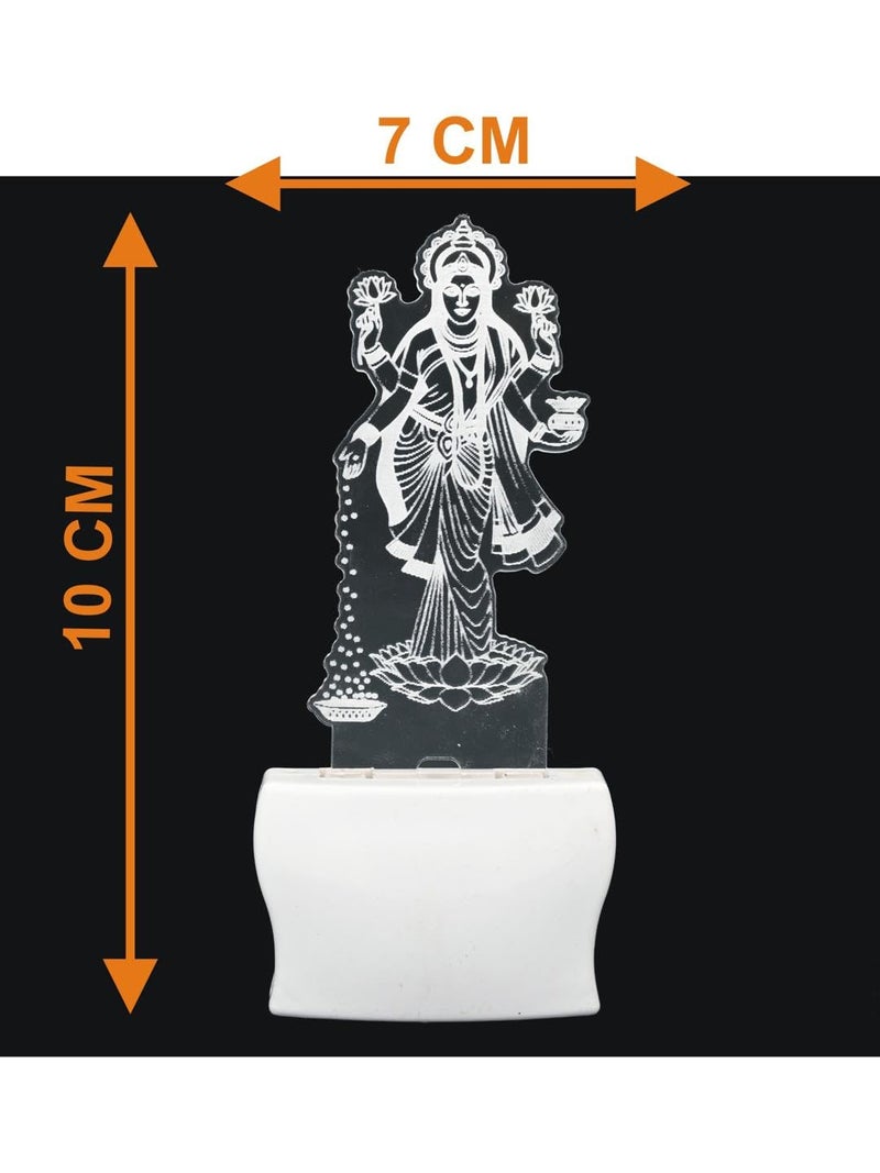 Somil Goddess of Wealth Maa Laxmi 3D Illusion LED Plug & Play Wall Lamp, Self Color Changing, Dia: 5 X 10 X 5 Cm - Image 5