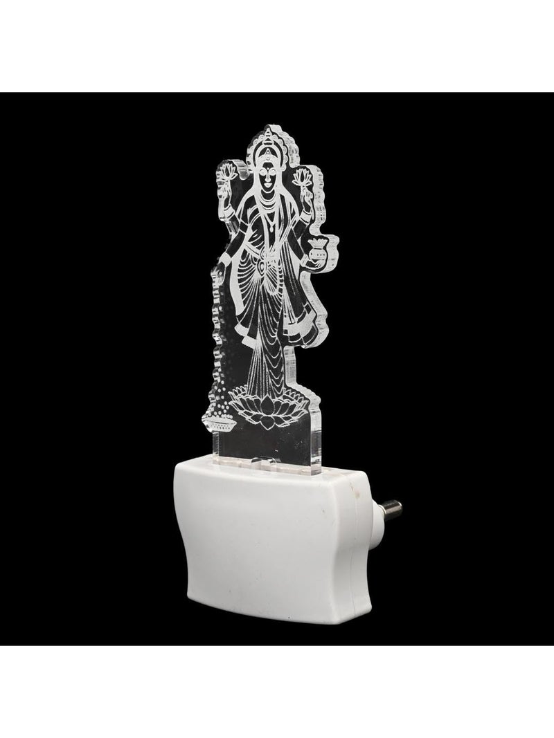 Somil Goddess of Wealth Maa Laxmi 3D Illusion LED Plug & Play Wall Lamp, Self Color Changing, Dia: 5 X 10 X 5 Cm - Image 4