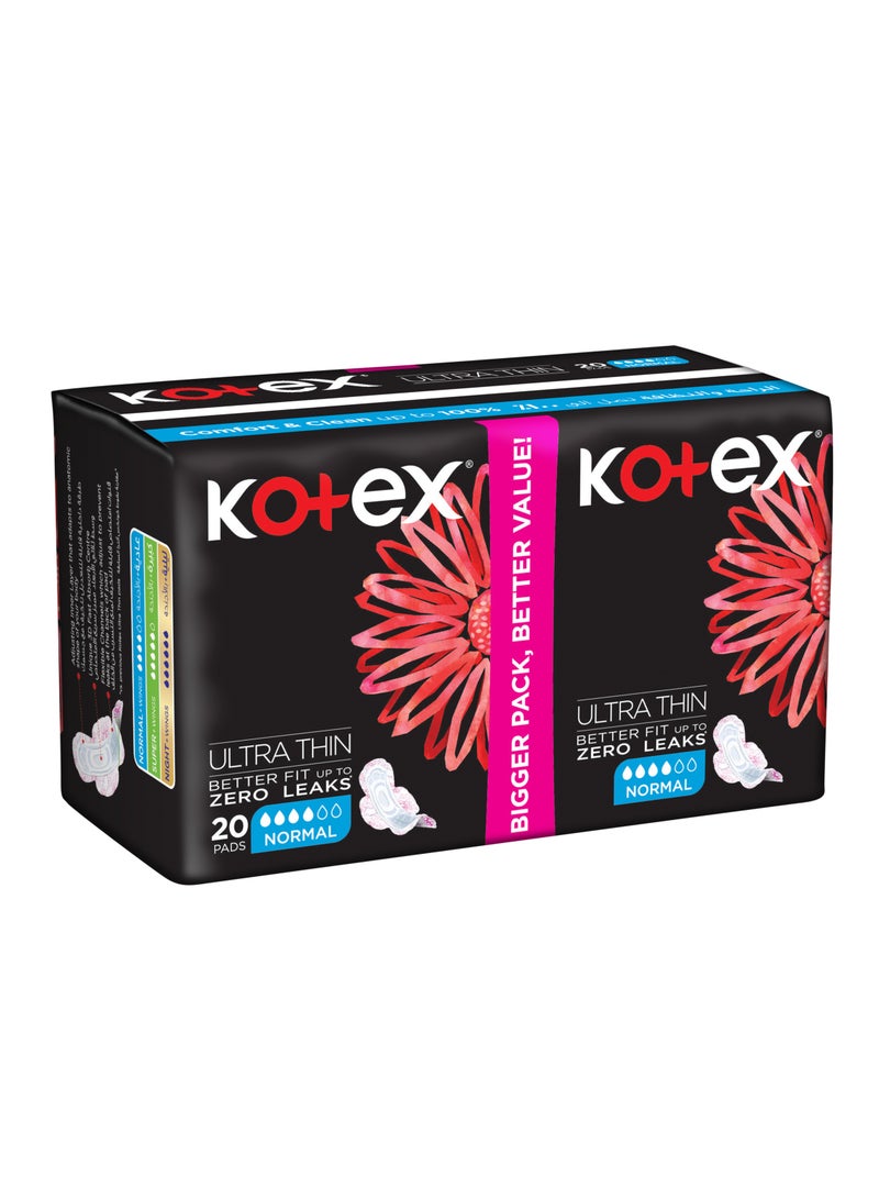 Kotex فوط صحية رقيقة جداً بحجم عادي مع أجنحة - Image 2