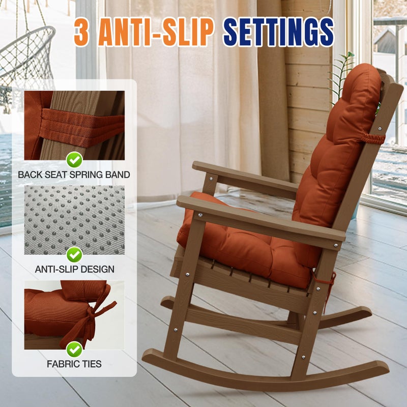 YEFU Adirondack Chair Cushion, Rocking Chair Cushions high Back, Thickened Patio Chair pad for Indoor and Outdoor, 49x20x4.7 inch, Burnt Orange, 2-Pack - Image 3