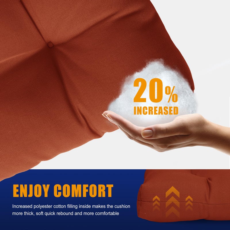 YEFU Adirondack Chair Cushion, Rocking Chair Cushions high Back, Thickened Patio Chair pad for Indoor and Outdoor, 49x20x4.7 inch, Burnt Orange, 2-Pack - Image 4